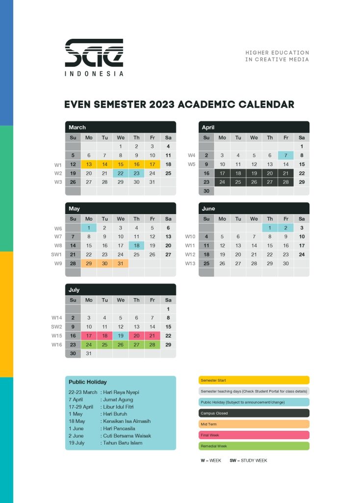 KALENDER AKADEMIK SAE Indonesia Perguruan Tinggi & Pelatihan Media